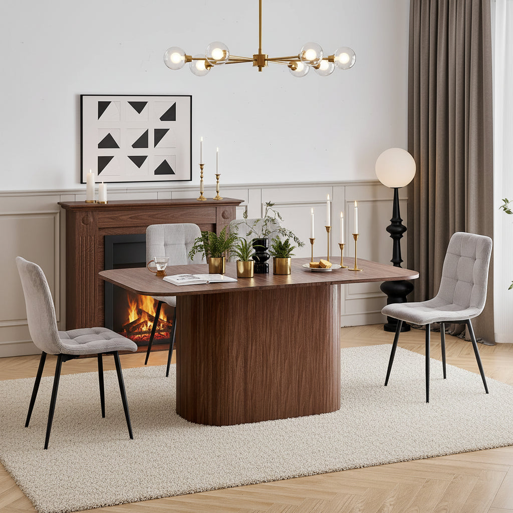 Table à manger nordique piètement ondulé Maison ND — vue détaillée 4