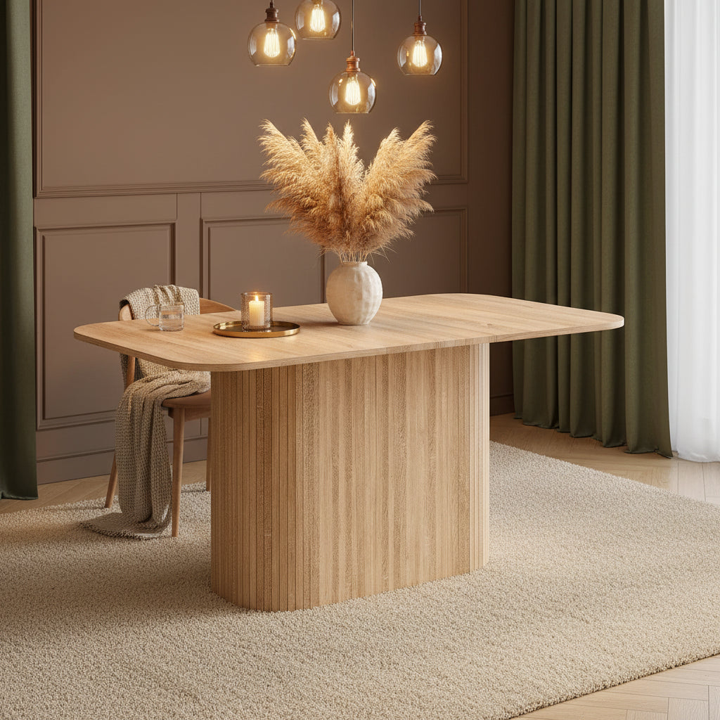 Table à manger nordique piètement ondulé Maison ND — vue détaillée 7