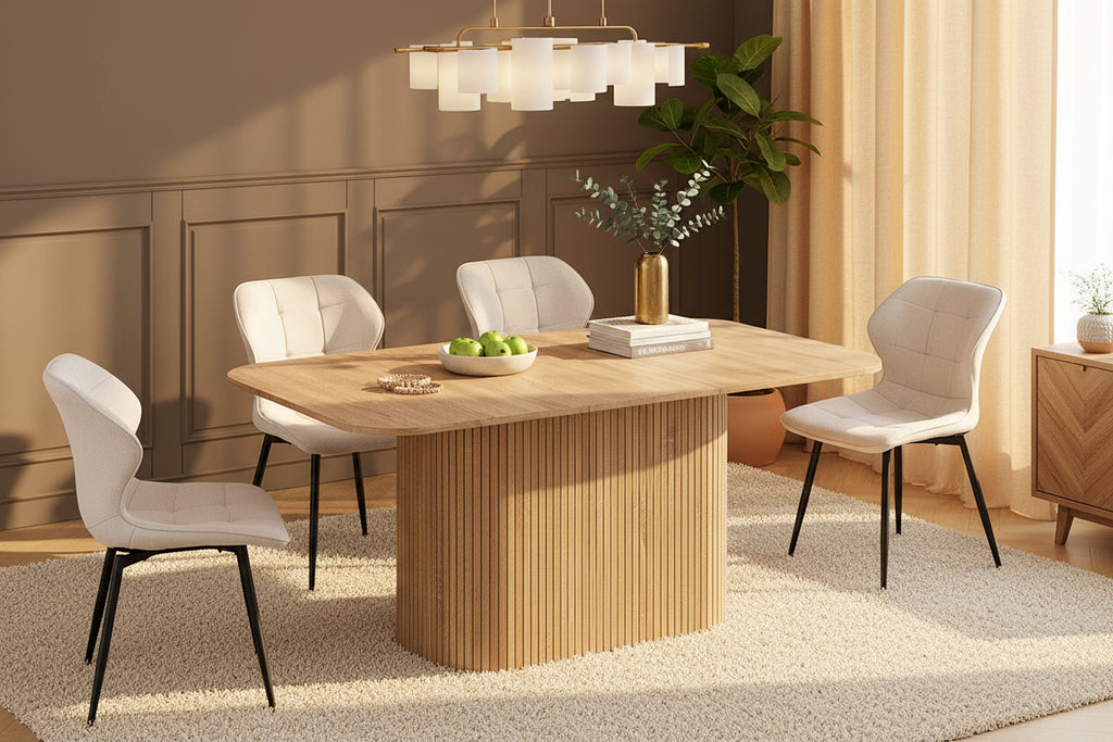 Table à manger nordique piètement ondulé Maison ND — vue détaillée 5