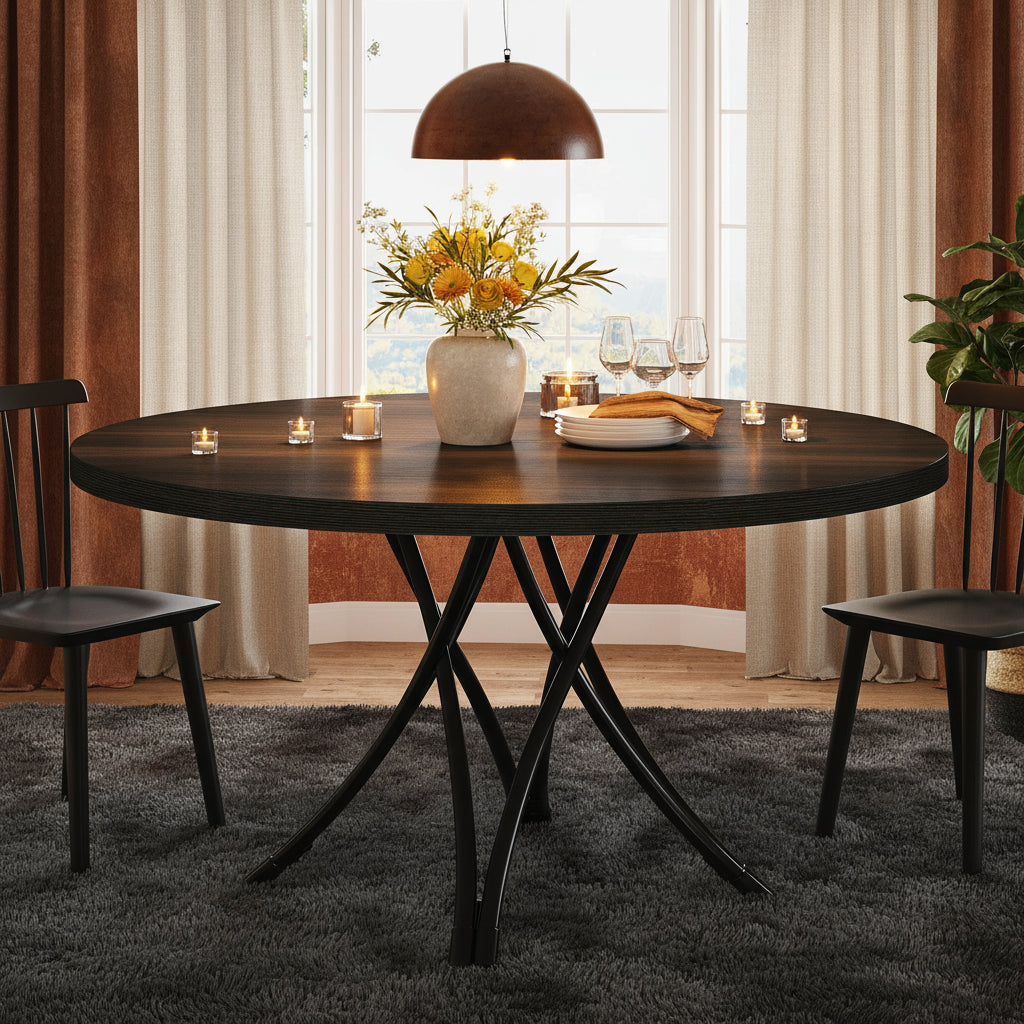 Bramble, table à manger ronde industrielle Maison ND — vue détaillée 7