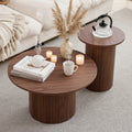 Duo, tables basses gigognes rondes Maison ND, lot de 2, bois