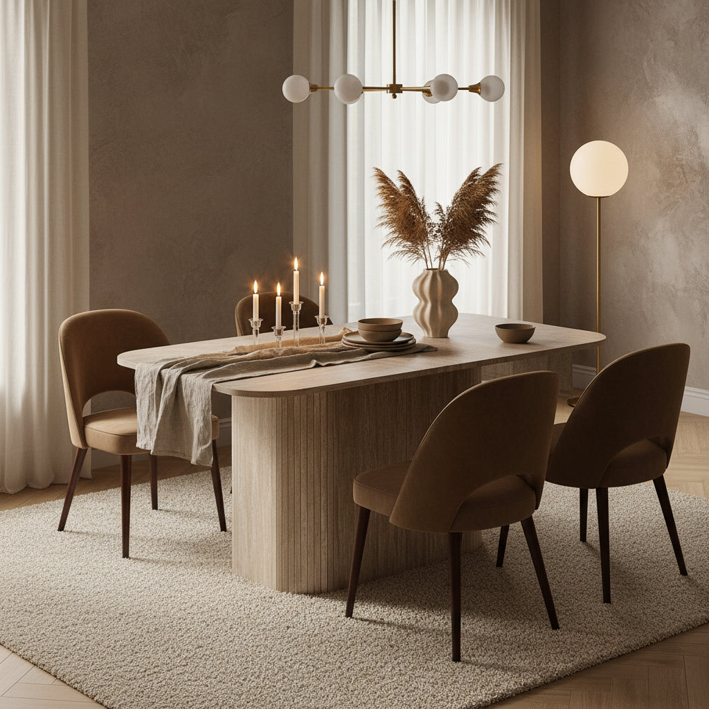 Table à manger nordique piètement ondulé Maison ND — vue détaillée 8