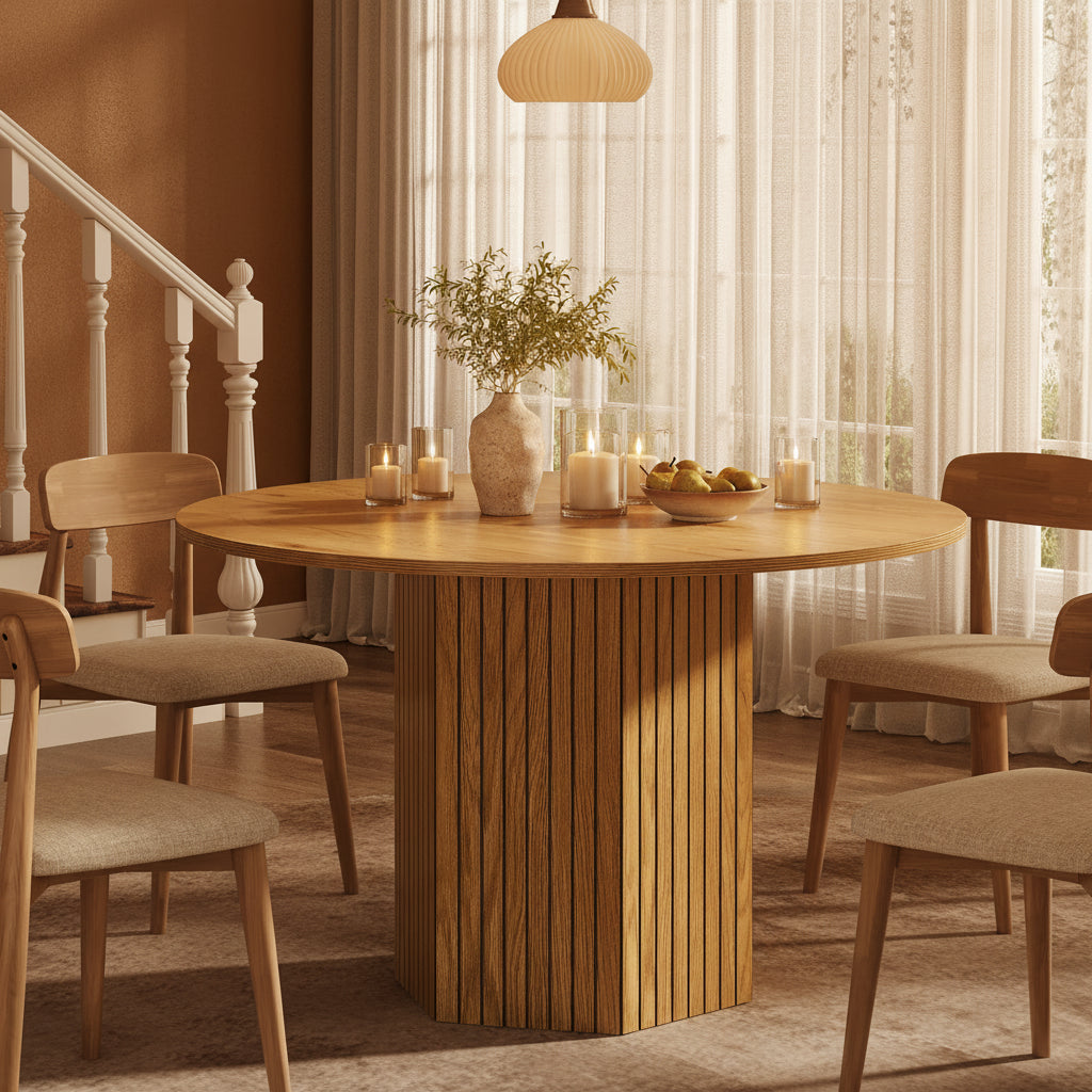 Bramble, table à manger ronde industrielle Maison ND — vue détaillée 6