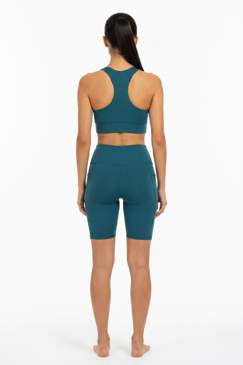 High-Waist Sport Shorts with Pockets