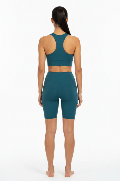 High-Waist Sport Shorts with Pockets