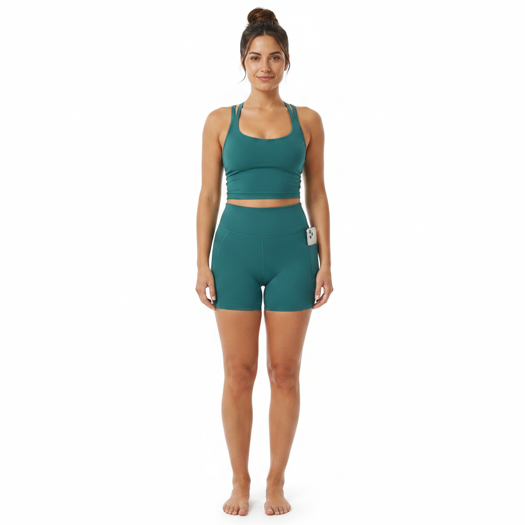 High-Waist Sport Shorts with Pockets