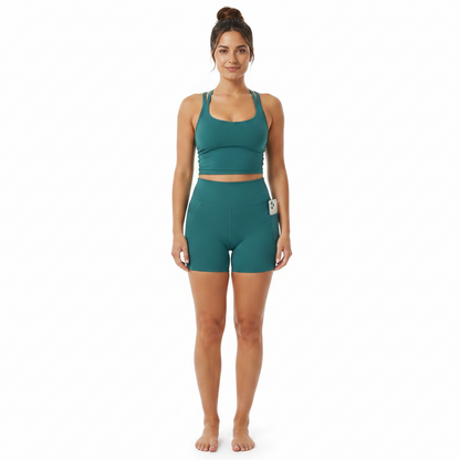High-Waist Sport Shorts with Pockets